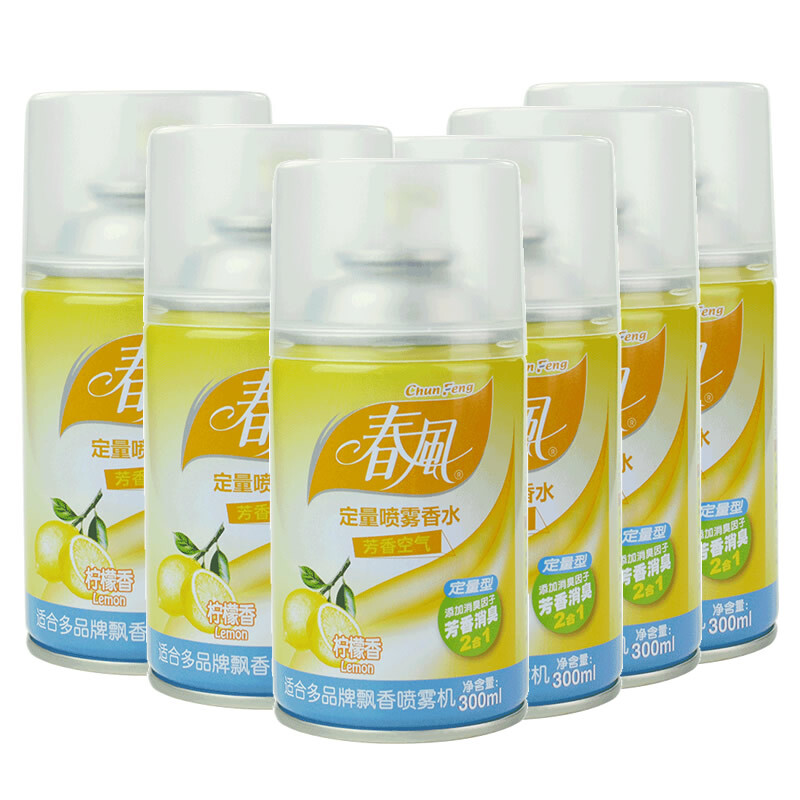 春风自动喷香机补充液空气清新剂（柠檬）300ml*6瓶