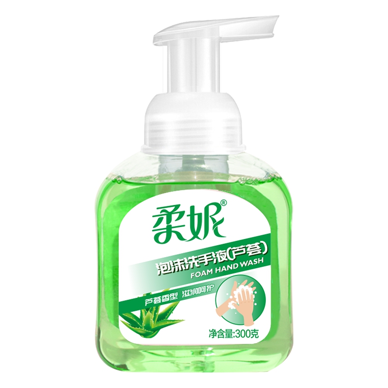 柔妮 泡沫洗手液 芦荟香型 300g（计价单位：瓶）绿色