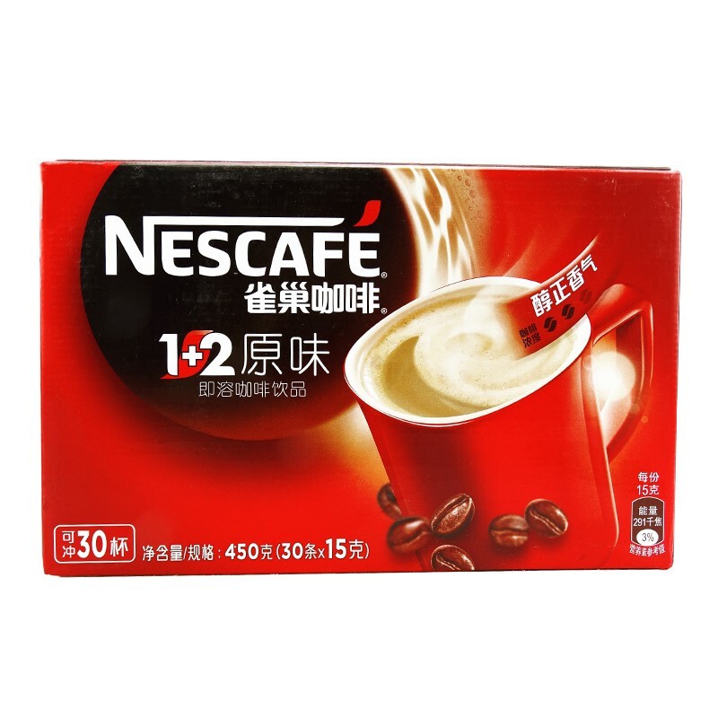 雀巢咖啡（Nescafe）1+2原味咖啡450g(30条*15g)