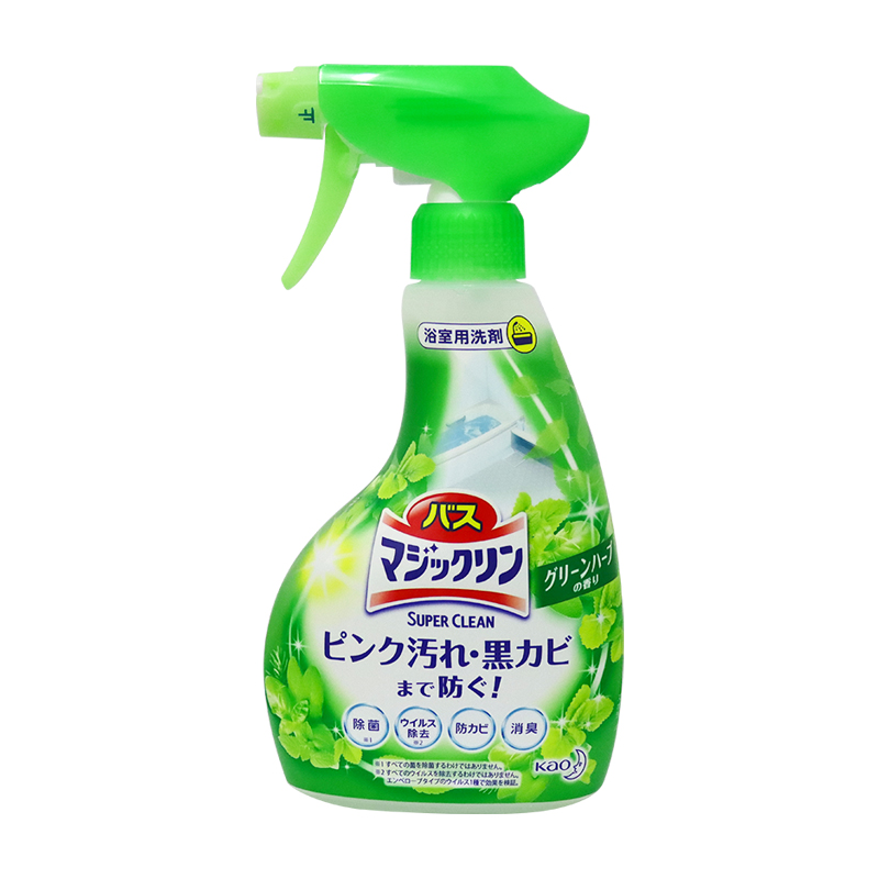 花王KAO浴室浴缸多用途清洁剂（绿色）草本380ml 清洗浴盆洗手间洗洁精泡沫