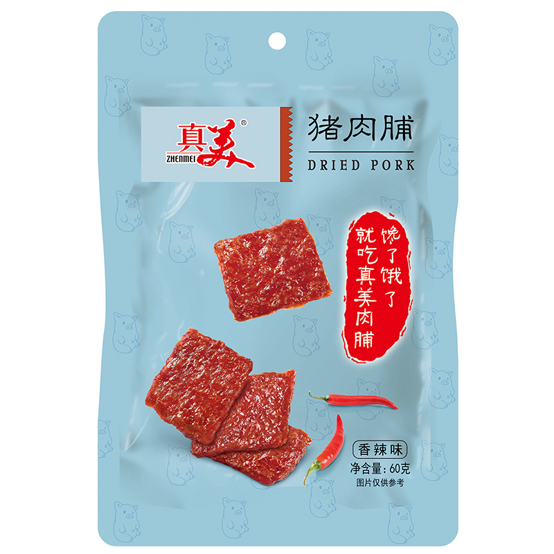 真美精制猪肉脯香辣味60克