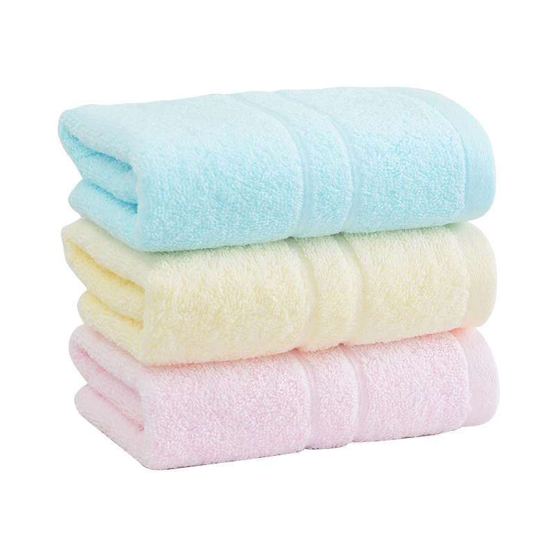 洁丽雅（Grace）毛巾3条装纯棉素色舒适柔软小毛巾中巾 60x30cm 红色+兰色+黄色 70g/条