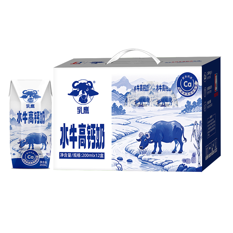 乳鹰水牛高钙奶200mL*12盒